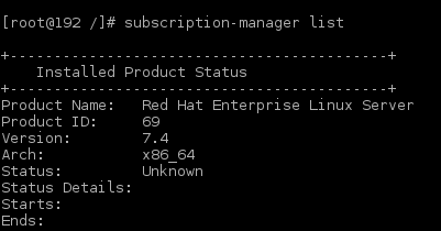 subscription-manager list